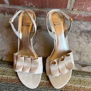 Stuart Weitzman Cream/White Ruffle Heels